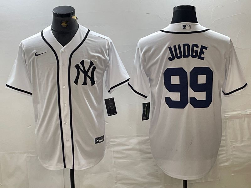 Men New York Yankees #99 Judge White Third generation joint name Nike 2024 MLB Jersey style 1->new york yankees->MLB Jersey